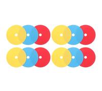 Housoutil 12 Piezas Conjunto de Entrenamiento de Fútbol Planos de 15 Cm Orificios, Colores Rojo, Amarillo y Azul, Marcadores Deportivos de Agilidad para Entrenamiento, Apilables y