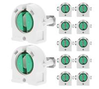 Housoutil 12 Soportes para Portalámparas Fluorescentes T8 Base de Lámpara Resistente para Tubo LED Clips de Montaje para Luces Domésticas Reemplazo para Iluminación Hogar y Oficina