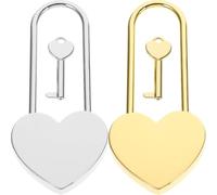 Housoutil 2 Candados en Forma de Corazón de Aleación de Zinc con Llave para Diario y Caja de Joyería, Seguros y Multipropósito para Viajes