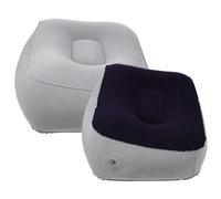 Housoutil 2 cojines inflables de PVC para masaje de pies, para viajes, oficina, hogar, cómodo, gris, azul, gris, para uso en avión, coche, 2 unidades