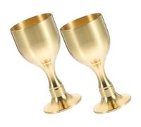 Housoutil 2 Copas de Latón Dorado para Uso Ceremonial y Religioso, Diseño Único y Duradero, Fáciles de Limpiar, Capacidad Adecuado para Ofrendas y Ceremonias