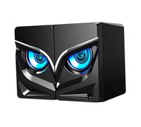 Housoutil 2 Piezas Altavoces USB para PC con Cable Potentes Subwoofer de Sonido Envolvente Diseño Compacto Antideslizante para Escritorio y Ordenador Portátil Control por Cable y Graves