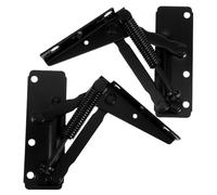 Housoutil 2 Piezas Bisagra de Puerta Plegable de 80 Ángulos, Bisagra Plegada Esquina, Hierro, Negra, 85° Vertical, para Sofá y Baúl, Soporte de Almacenamiento y Puertas de Armario Abatibles