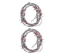 Housoutil 2 Piezas Cadenas de Alambre de Púas Falsas de PVC para Decoración de Halloween Toque Realista y Diseño Espeluznante Adecuado para Fiestas Temáticas y Casas Embrujadas