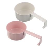 Housoutil 2 Piezas Cucharas Medidoras de Detergente de Hierro (rosa y Blanco) para Detergente Líquido Polvo, Accesorio Colgante Multifuncional para Lavandería y Alimentación de Mascotas