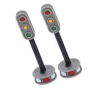 Housoutil 2 Piezas De Semáforo De Juguete Modelo De Calle Interior De Noche Mini Paisaje Decorativo Iluminación De Casa Pequeña Juego De Educación Temprana para Farola Navideña