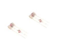 Housoutil 2 Piezas Lazo de Encaje Rosa para Diy Material de Adorno para Diademas y Lazos Metros de Cinta de Encaje para Manualidades y Decoración de Fiestas