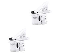 Housoutil 2 Piezas Lupa de Magnificación para Móvil con Luz LED Microscopio Portátil y Clip para Exploraciones y Detección de UV Práctico Color