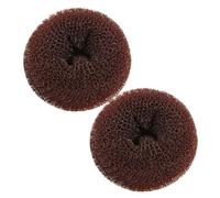 Housoutil 2 Piezas Moño Postizo Tipo Donut Mediano Café Accesorios Cabello Molde para Moños Circulares Herramienta Rápida Peinados Recogidos Adecuado para Uso Diario y Eventos Obsequios