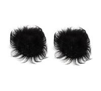 Housoutil 2 Piezas Pieza De Peluca Calva Clip En La Extensión Del Cabello Pelucas Negras Peluca Corta Para Hombre Peluca Con Pelo De Verdad De Edad Mediana Ropa Gastos Generales