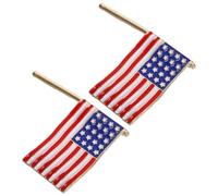 Housoutil 2 Piezas Pin de Solapa Bandera de Estados Unidos en Aleación, Diseño Único Forma de Estrella Recortada, Fácil de Combinar para Celebraciones del Día Independencia