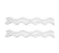 Housoutil 2 Piezas Regla Acrílica Transparente para Acolchado Borde Ondulado, Compatible, Adecuado para Proyectos de Patchwork y Decoración del Hogar