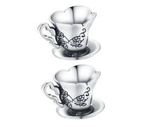 Housoutil 2 Pulseras De Plata De Ley Con Cuentas Dijes De Joyería Pulsera De Cuentas Para Mujer Dijes De Tazas De Té Vintage De Taza De Té a De as Dije De Taza Plata