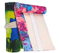 Housoutil 2 Rollos Organizador de lápices Casos Artista Bolsas Porta lápices Arte Envoltura de lápiz baul Almacenamiento baules de almacenaje Bolsas de lápices Estuches de Lona Lienzo