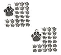 Housoutil 2 Series Encantos De Perro Brazaletes Que Hacen Encantos Amuletos Para Hacer Joyas Encantos De La Joyería De La Pata Del Perro Colgante De Pata Aleación De Zinc Plata 100 Piezas*2