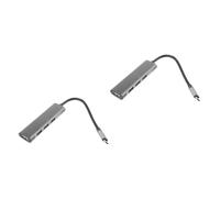 Housoutil 2 Uds 4 Divisor Enchufe Extensor Cable De Extensión USB Aleación De Aluminio