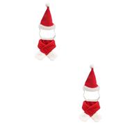 Housoutil 2 Uds Sombreros De Fiesta De Navidad Sombreros De Papá Noel Disfraces De Navidad para Mascotas Sombrero De Papá Noel para Perros Bufanda De Papá Noel para Mascotas Disfraz De Papá