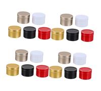 Housoutil 20 Piezas Latas Metálicas Navideñas para Velas y Pequeños Objetos Colores Rojo Dorado Negro y Dorado Mate Envases Reutilizables