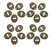 Housoutil 20piezas Placas Ovaladas para Ojo de Cerradura de Hierro Vintage Cubiertas Decorativas para Puertas de Armario de Cómoda y Cajas de Joyería Accesorio Resistente para Muebles