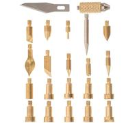 Housoutil 22 Puntas de Pirograbado de Metal para Quemador de Leña, Kit de 22 Piezas Ligeras y Compactas, Resistentes Tallar Madera