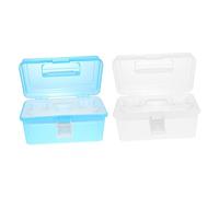 Housoutil 2piezas Maletin Para Herramientas Caja Almacenaje De Plástico Organizador De Almacenamiento Para Manicura y Decoración De Uñas