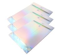 Housoutil 3 bolsas holográficas para archivos, organizadores de documentos decorativos con cierre de corbata, suministros de oficina para documentos fiscales, contratos y facturas, bolsas portátiles