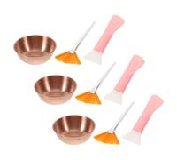 Housoutil 3 Juegos Set de Herramientas para Mascarilla Facial Cuenco de Acero Inoxidable y Brocha de Nylon para Uso Diario en Casa, Aplicación Uniforme y Mejor Absorción