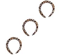 Housoutil 3 Piezas Diadema de esponja de leopardo bolsa de maquillaje de lentejuelas diademas para mujer tiara esponjas diadema de leopardo cintas para el cabello para mujeres chica venda e9