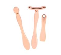 Housoutil 3 Piezas Masajeador De Ojos Circulos Oscuros Masajeador De Piel Facial Ojo De Metal Kit De Maquillaje Crema Facial Proposito Doble Aleación De Zinc Barra De Maquillaje