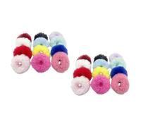 Housoutil 30 Coleteros de Felpa para Mujer, Anillos de Pelo Esponjosos, Bandas Elásticas Suaves de 16 Colores Mixtos, Accesorios Cabello para Moños, Coleta y Uso Diario