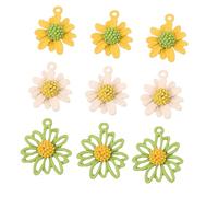 Housoutil 30piezas Suplementos Para Manualidades De Joyería Dijes De Margaritas De Aleación Para Collares y Pulseras