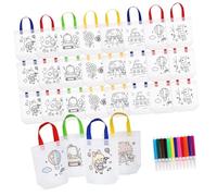 Housoutil 32piezas Colorear Reutilizables Bolsas De Obsequio De Tela para Manualidades Artísticas para Fiestas Escolares con Temática De Arte