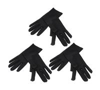 Housoutil 3pares Guantes Elásticos De Spandex Para Joyería Diseño Transpirable y Cómodo Negros Talla Única Para Inspección y Protocolo