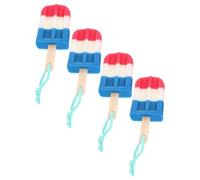 Housoutil 4 Esponjas de Baño Exfoliantes Forma de Helado, Color, Esponjas Suaves para Ducha y Fregadero, Accesorio de Baño Reutilizable Cuerda para Colgar, Adecuado para Limpieza Corporal