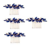 Housoutil 4 Piezas accesorios para el cabello para boda peine tiara accesorios pelo mujer joyería del pelo de la boda tocado de diamantes de imitación brillante sombrerería Pedazo de cabello