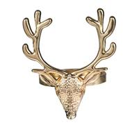 Housoutil 4 Piezas Anillos de Aleación Dorados Servilletas de Ciervo Cabeza para Diseño Delicado y Duradero en Navideñas para Fiestas Cocinas
