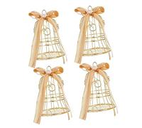 Housoutil 4 piezas Cajas Pequeñas de Regalo Forma de Jaula de Pájaro Dorada Caja Decorativa para Bodas Fiestas Shower de Resistente para Dulces y Detalles