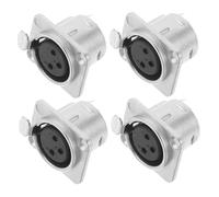 Housoutil 4 Piezas Conector XLR Hembra de Montaje Panel Socket Metálico Resistente para Micrófonos y Altavoces Profesionales Compacto y Compatible para Audio Equilibrado