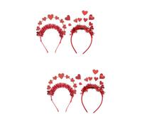 Housoutil 4 Piezas Diadema De Amor Accesorios Para El Cabello Para Niñas Día De San Valentín Accesorio Para El Cabello Diadema De Oropel Disfraces Para Niños Accesorios De Boda Banda Para