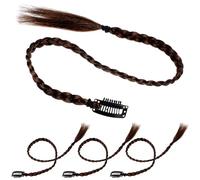 Housoutil 4 Piezas Extensión de Cabello Trenzado Larga para Mujer, Coleta Postiza de Fibras Resistentes a Alta Temperatura, Cómoda y Amigable Piel
