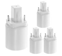 Housoutil 4 Piezas G24D Cabeza De Lámpara De Conversión Tres Bombillas Adaptador De Enchufe Convertidor De Enchufe Bombilla E27 Convertidor De Casquillo De Bombilla Base E12 Pantalla