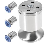 Housoutil 4 Piezas Nivelador de Muebles Ajustable de Acero Inoxidable Plata Altura Fina de 1-7mm, Patas Niveladoras para Muebles y Mesas Que Previenen Óxido y No se Desvanecen, Diseño Único