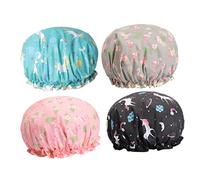 Housoutil 4 Piezas sombrero turbante niño gorro abombado visera de baño para niños pequeños venda gorro de baño mujer accesorios de ducha doble capa gorro de ducha De las mujeres