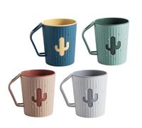 Housoutil 4 Piezas Vaso para Cepillo de Dientes de Plástico Reutilizable y Fácil de Limpiar para Baño o Viaje, Taza para Higiene Infantil y Suministros de Baño