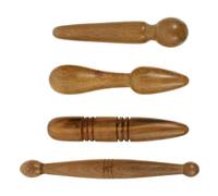 Housoutil 4 Varillas de Masaje Corporal Diseño Cómodo Marrón de Material Sintético para Aliviar Dolores Herramienta Manual para Puntos de Acupuntura en