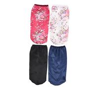 Housoutil 4piezas Capuchón De Satén Elástico De Alrededor Para Cuidado Del Cabello Sombrero Protector Para Dormir y Maquillaje Floral Floral Marino