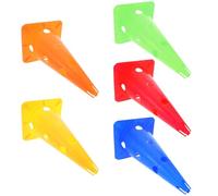 Housoutil 5 Conos de Entrenamiento para Fútbol Infantiles, 38 Cm Base Cuadrada Perforada, Color Surtido, Conos de Plástico Resistentes para Agilidad y Práctica Deportiva al Aire Libre