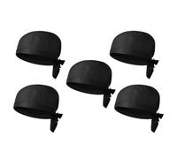 Housoutil 5 Gorros de Chef Unisex de Tela de Algodón Negros, Gorros de Uniforme para Restaurante y Cocina, Accesorios de Cocina para Pastelería, Barbacoa y Servicio de Comida