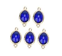 Housoutil 5 Piezas Colgantes Pendientes Ovalados de Vidrio Azul para Bricolaje Accesorios Joyería Pendientes Colgantes Elegantes Duraderos