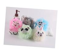 Housoutil 5 Piezas Pelota de Baño con Diseño de Figuras Acuáticas Esponja de Baño de Dibujos Animados la Bañera Estilo Aleatorio